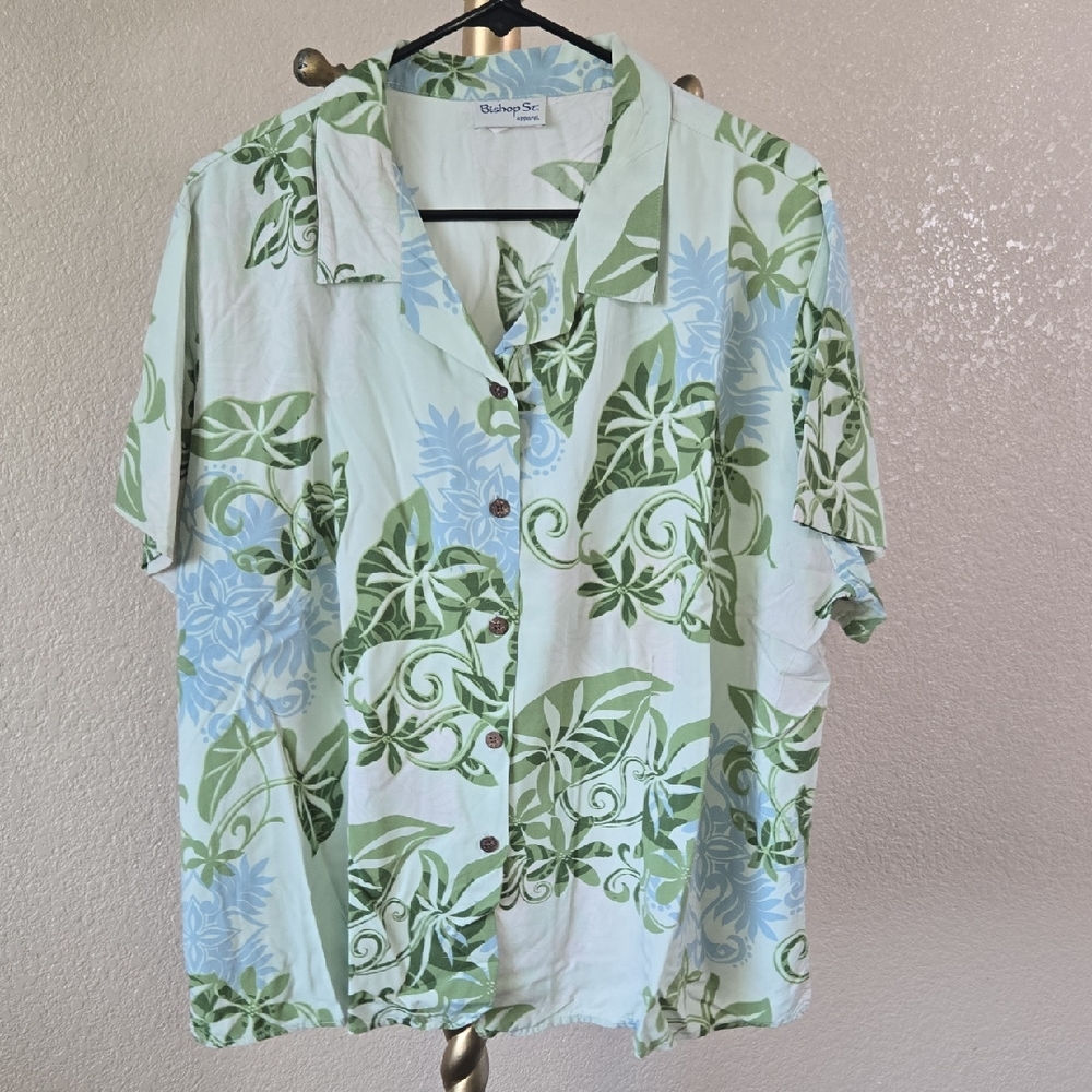 Woolrich Green and Blue Women's Button Down Shirt
